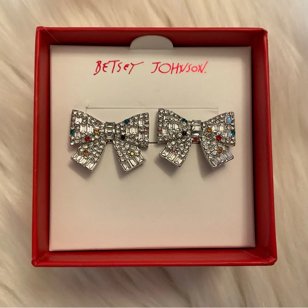 Betsey Johnson Holiday Bow Earrings - New in Box